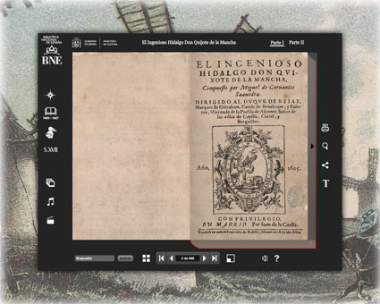 Captura de pantalla del Quijote interactivo 