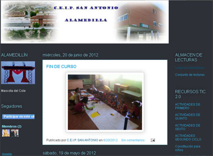 Portada del blog del CEIP San Antonio (Alamedilla)