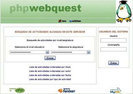 Portada del repositorio de PHPWebquest