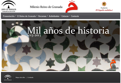 Portada de la web Milenio del Reino de Granada 