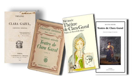 Portadas de varias ediciones del Teatro de Clara Gazul 