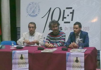 Juan de Dios Vico, Iván Maldonado y Juan Pinilla en la presentacion del curso flamenco