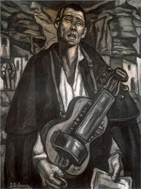 El músico ciego de José Gutiérrez Solana.  Museo Nacional Centro de Arte Reina Sofía, Madrid