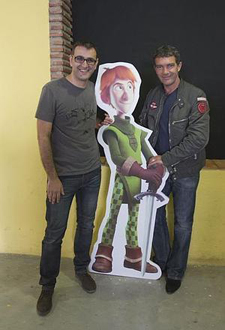 Manuel Sicilia de Kandor Graphics y Antonio Banderas, productor de 'Justin y la espada de Valor'