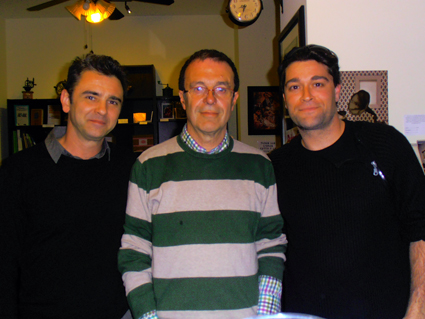 Fernando Soriano,  Javier García Cellino  y Juan Peregrina, en La Qarmita