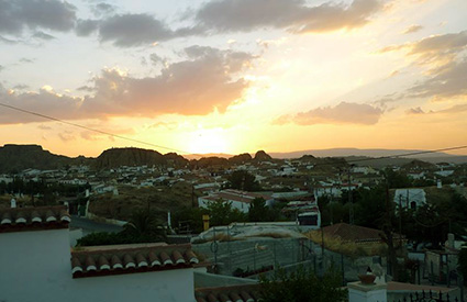 Puesta de sol, en Guadix, desde el barrio de Fátima. 16 de agosto, de 2014, 20:53 horas