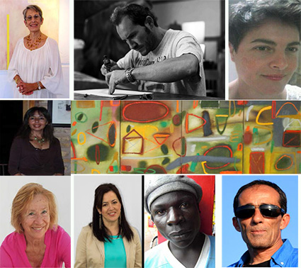 Barbara G. Price, Augusto Moreno, Ursula Wiliams, obra de Didier Mejía, Jose Jiménez, Lupe Charlone,  Ngeko Mwanda y Rafa Hitos  