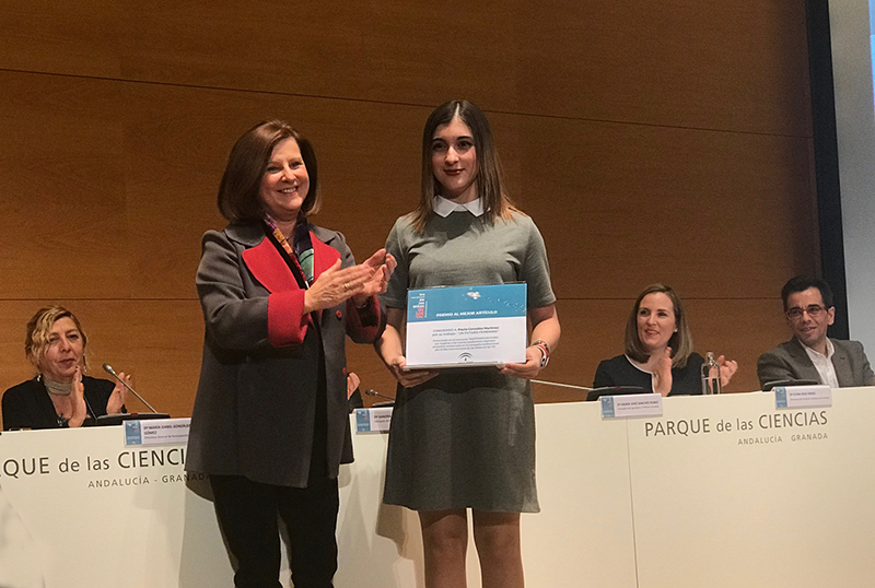 Paula González, alumna del IES Pedro Jiménez Montoya, obtiene el primer premio de Andalucía en el certamen HazTICenTuFuturo