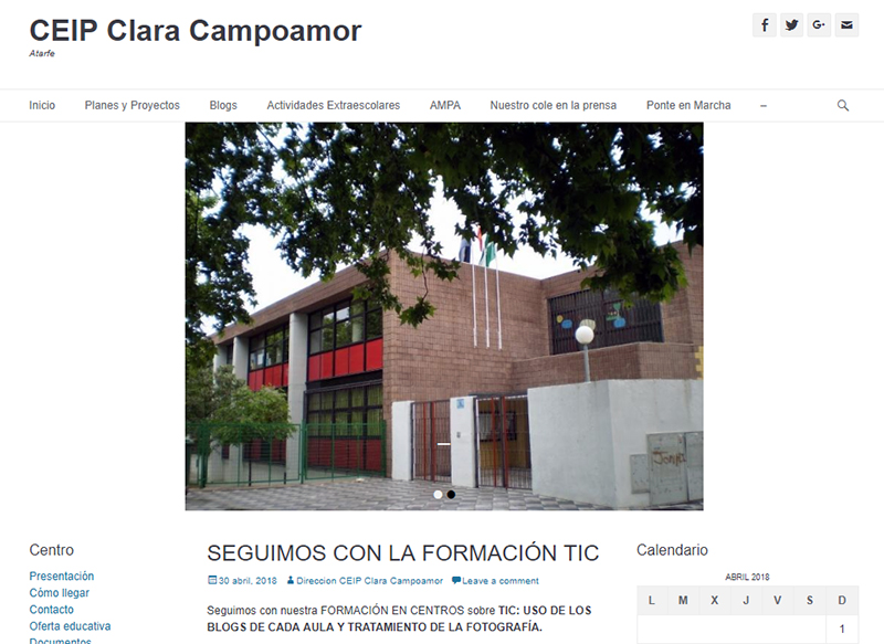 El CEIP Clara Campoamor, de Atarfe, desarrolla una Formación en Centros para dinamizar sus blogs educativos