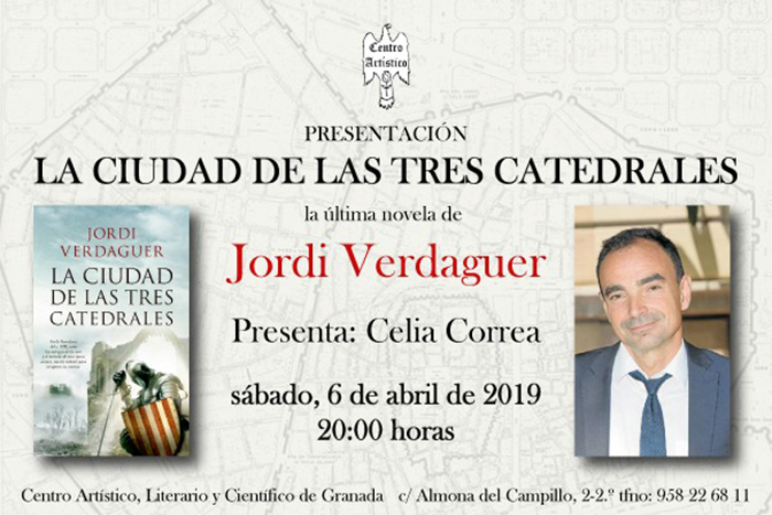 Jordi Verdaguer presenta en el Centro Artístico su novela histórica, ‘La ciudad de las tres catedrales’