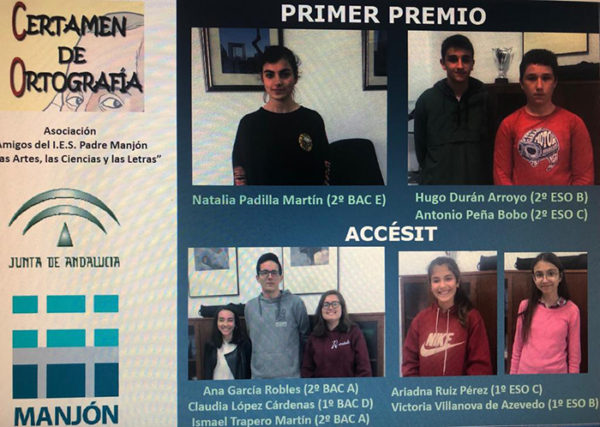 La Asociación ‘Amigos del IES Padre Manjón’ da a conocer los ganadores del I Certamen de Ortografía.