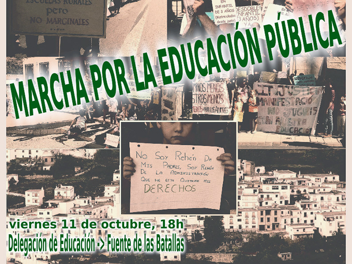 FAMPA Alhambra y los sindicatos UGT, CCOO, USTEA y CGT convocan el vienes una manifestación por la educación pública