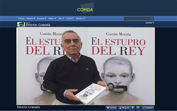 Gastón Morata presentará su novela ‘El estupro del rey’ en directo desde el Colegio de Médicos de Granada