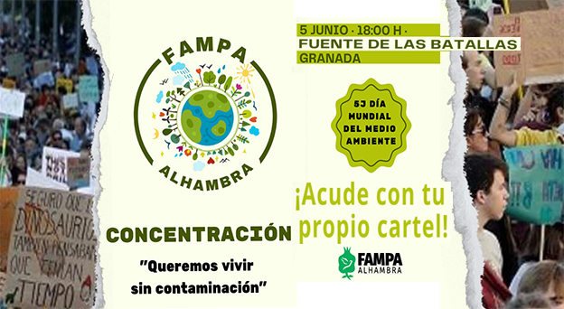 FAMPA Alhambra anima a las familias granadinas a participar en la concentración por el Día Mundial del Medio Ambiente