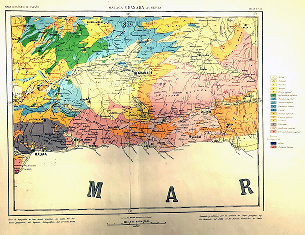 Los ‘tesoros’ de las salas de biología y geología del Museo Suárez (15): Mapa Geológico de España de 1889