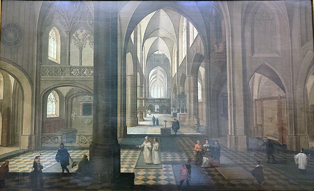 El interior de la catedral de Amberes del Museo de Bellas Artes de Granada