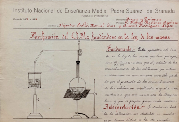 Elemento de la semana del Museo de Ciencias del IES Padre Suárez (305):Trabajo práctico sobre la purificación del cloruro de sodio